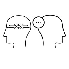 Set of simple icons with Conflict Resolution and Person Options