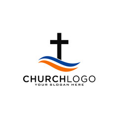 Obraz premium Church vector logo symbol graphic abstract template
