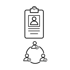  Set of simple icons with identification card and business structure