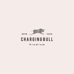 bull logo hipster retro vintage vector icon illustration