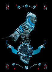 eagle art tattoo, background, illustration, details