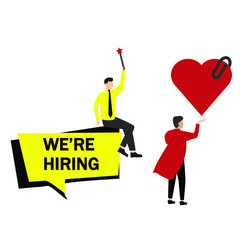 Set of flat cartoon character isolated with man and speech bubble, man and postcard