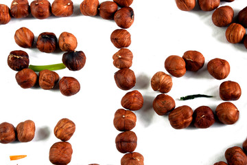 hazelnuts isolated on white background