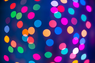 Abstract colorful defocused circular facula holiday bokeh