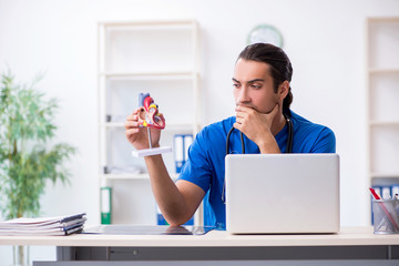 Young male doctor working in the clinic