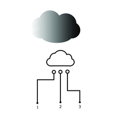Set of vector icons with cloud and graph