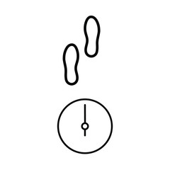 Set of simple icons with tracks and timer