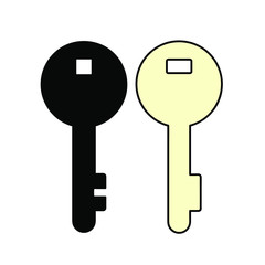 Set of simple icons with keys