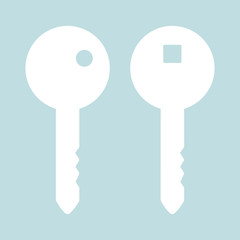  Set of simple icons with keys on a black background