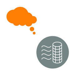 Set of vector icons with dialog box and curler