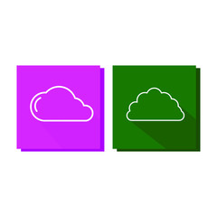 Obraz premium Set of icons in a colored frame with clouds