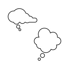 Set of vector icons with white dialog boxes