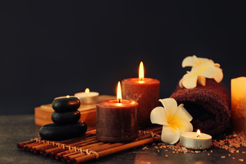 Beautiful spa composition on table