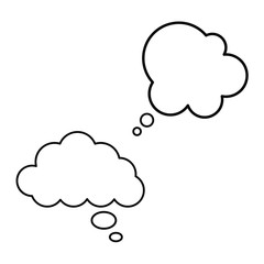 Set of vector icons with two speech bubbles
