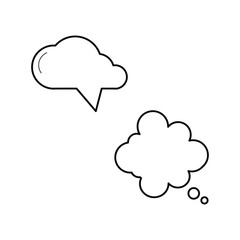 Set of vector icons with speech bubbles