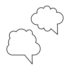 Set of simple icons on white background with speech bubbles