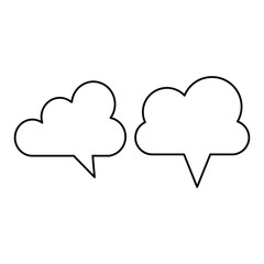  Set of icons in the form of clouds speech bubbles