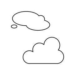 Set of icons with two clouds