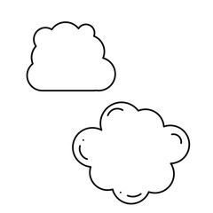 Set of icons on white background with clouds