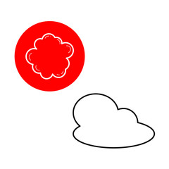 A set of simple icons with cloud in the red box and the cloud