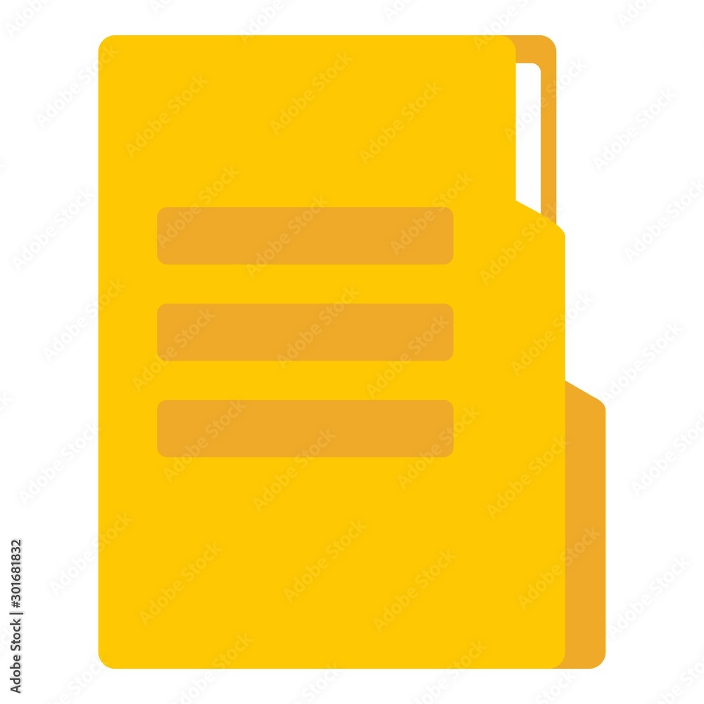 Poster yellow folder icon. flat illustration of yellow folder vector icon for web design
