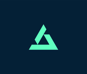 Triangle technology multimedia Logo icon vector template