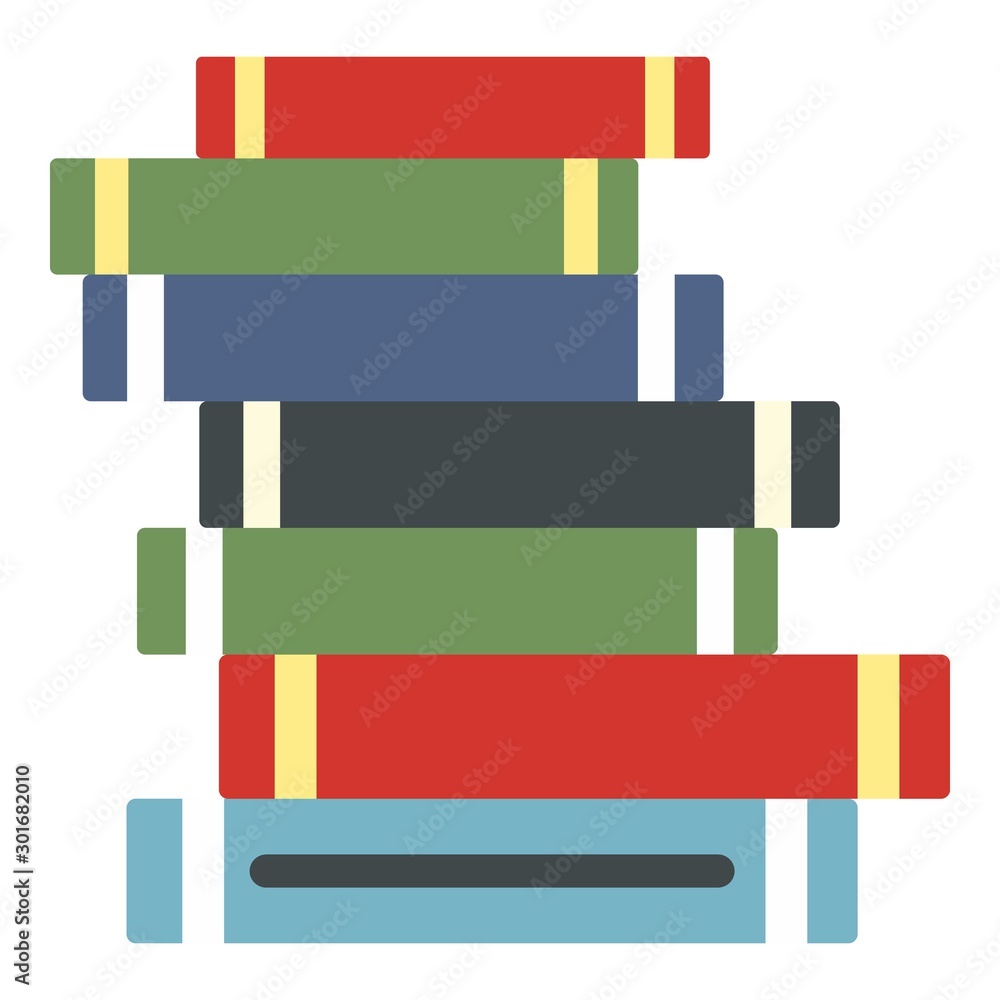 Poster stack of books icon. flat illustration of stack of books vector icon for web design