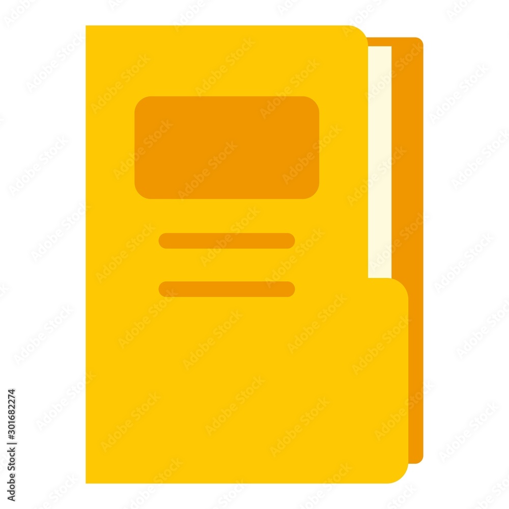 Poster folder with documents icon. flat illustration of folder with documents vector icon for web design