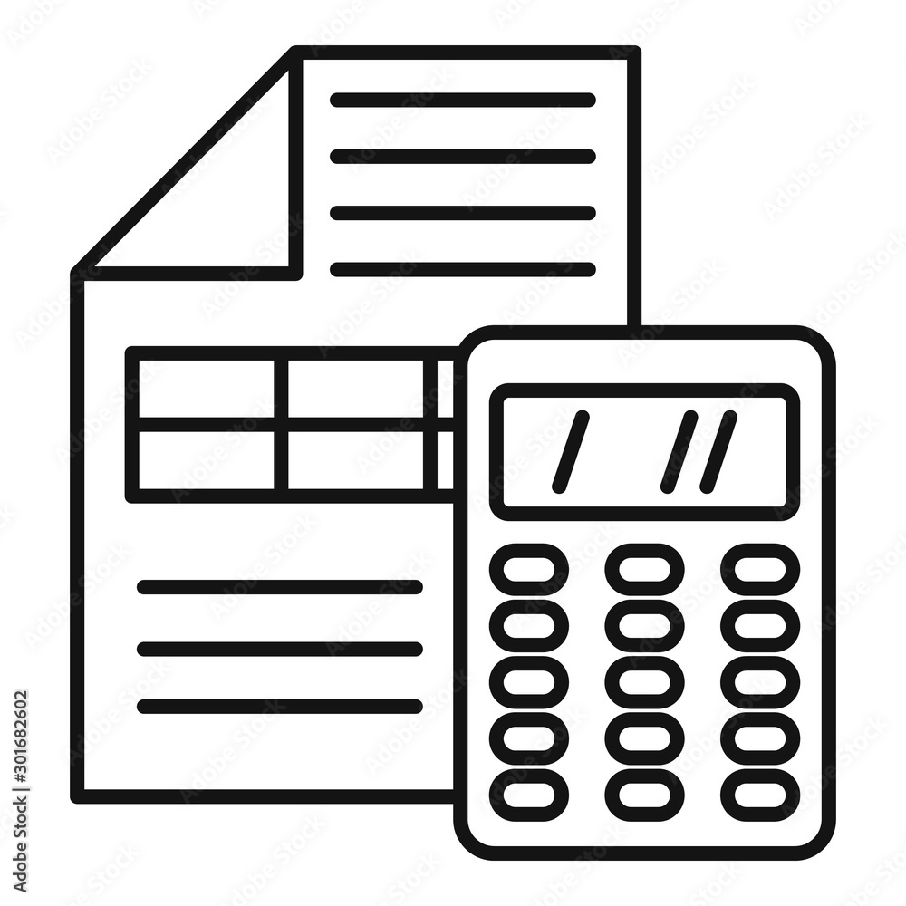 Aufkleber finance calculator icon. outline finance calculator vector icon for web design isolated on white bac