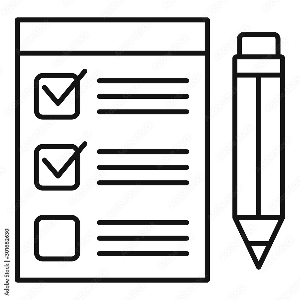 Poster finance checklist icon. outline finance checklist vector icon for web design isolated on white backg