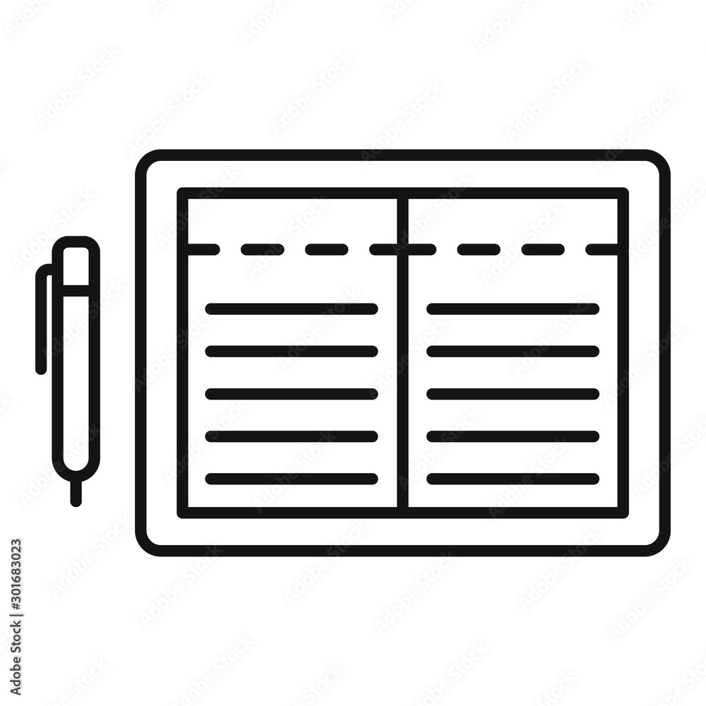 Aufkleber open finance tablet icon. outline open finance tablet vector icon for web design isolated on white b