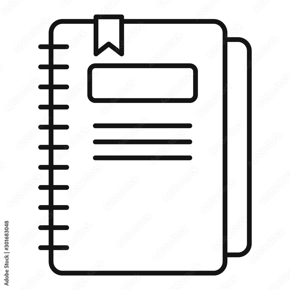Poster paper notebook icon. outline paper notebook vector icon for web design isolated on white background