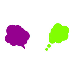 Set of simple icons with dialog box.