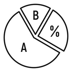 Chart pie icon. Outline chart pie vector icon for web design isolated on white background