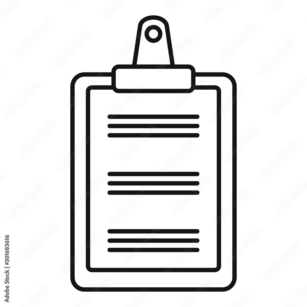 Poster clipboard icon. outline clipboard vector icon for web design isolated on white background