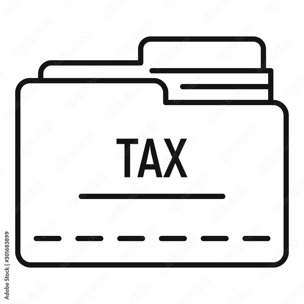 Poster tax folder icon. outline tax folder vector icon for web design isolated on white background