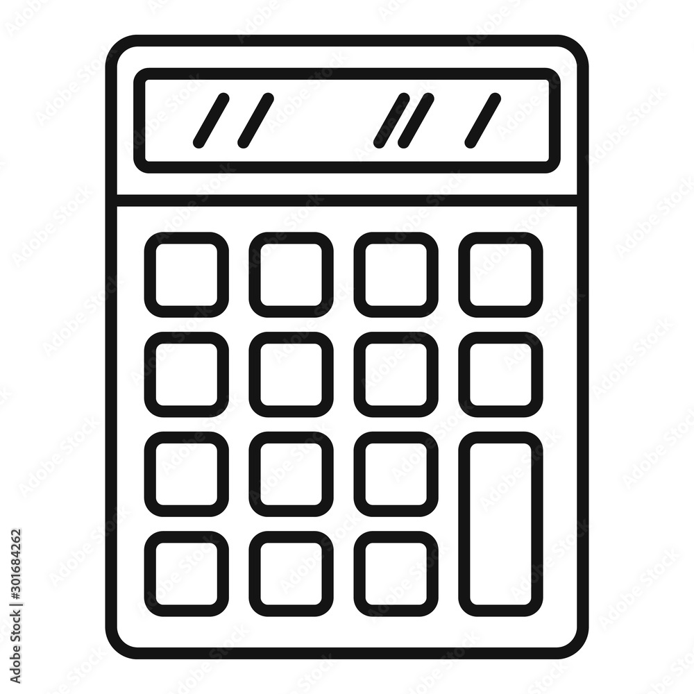 Poster office calculator icon. outline office calculator vector icon for web design isolated on white backg