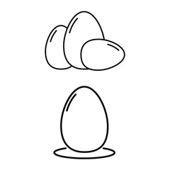  Set of simple icons with eggs.