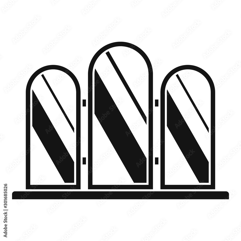 Poster triple mirror icon. simple illustration of triple mirror vector icon for web design isolated on whit