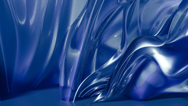Fluid blue shapes in vertical waves