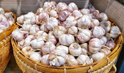 Vegetables concept:  Pile of Garlics