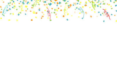 Illustration of confetti and paper tape splashed