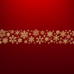 Merry Christmas background with gold snowflakes. Greeting card template. EPS 10