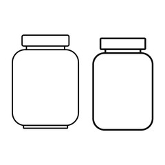 Set of simple icons with glass jars