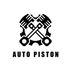piston and gear automotive logo vector illustration