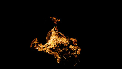Fire flames on black background. fire on black background isolated. fire patterns