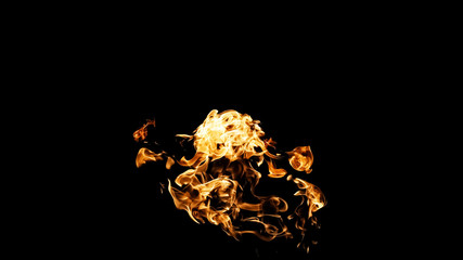 Fire flames on black background. fire on black background isolated. fire patterns
