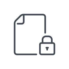 File with password line icon. Document with private access vector outline sign.