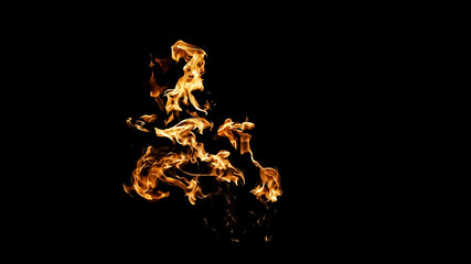 Fire flames on black background. fire on black background isolated. fire patterns