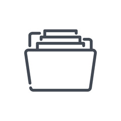Folder with files line icon. Open folder with documents vector outline sign.